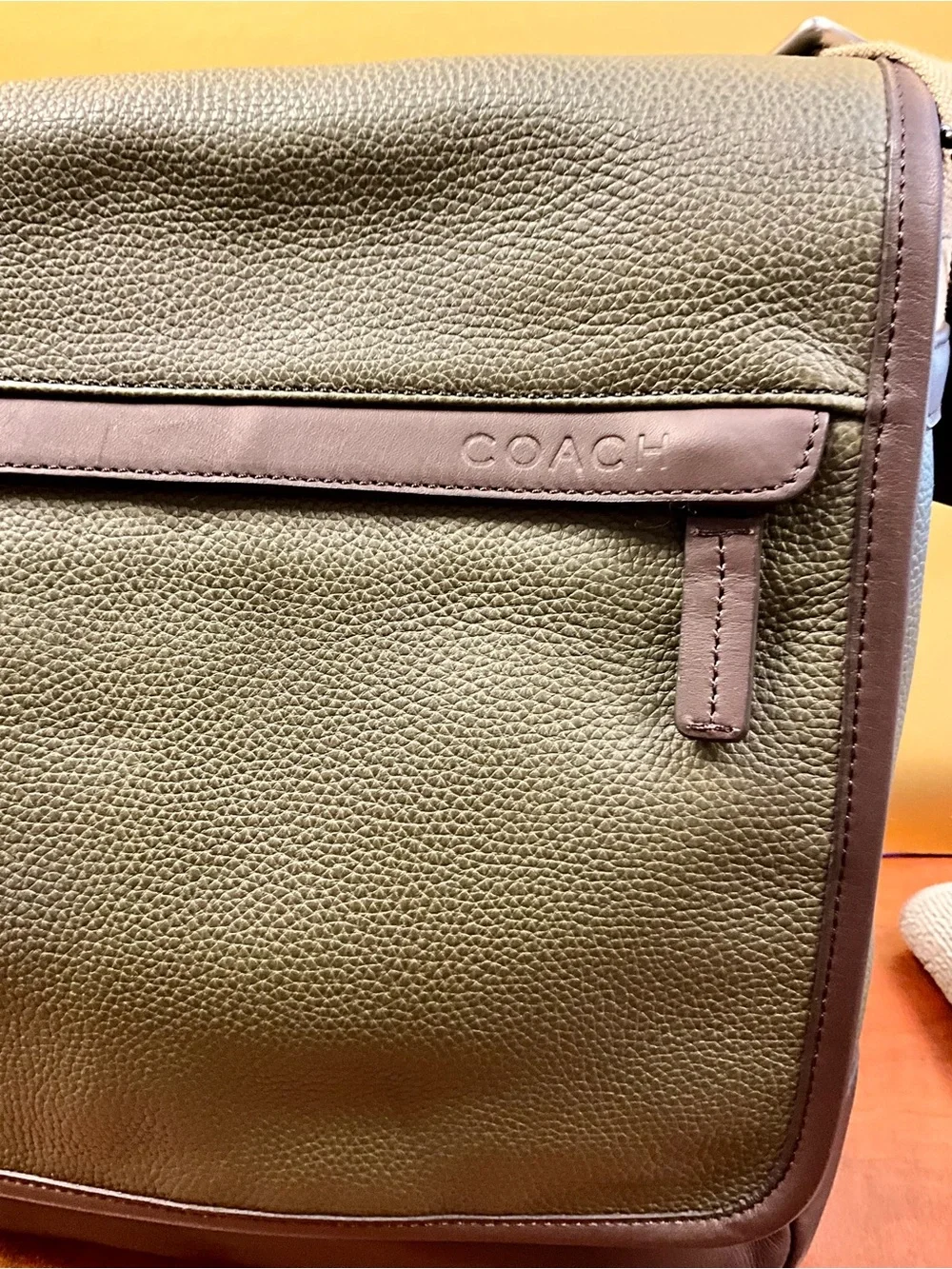 Coach Olive Green and Brown Messenger Bag